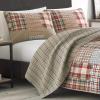 imageEddie Bauer  Twin Quilt Set Naturally Soft Cotton Bedding wa Lightweight Feel for AllYear Comfort Reversible wMatching Pillowcase 2 Piece Bed Set Moose PlaidPinstripePatchwork BlueHawthorne Brown