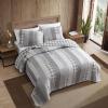 imageEddie Bauer  Twin Quilt Set Naturally Soft Cotton Bedding wa Lightweight Feel for AllYear Comfort Reversible wMatching Pillowcase 2 Piece Bed Set Moose PlaidPinstripePatchwork BlueFairview Grey