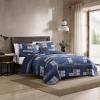 imageEddie Bauer  Twin Quilt Set Naturally Soft Cotton Bedding wa Lightweight Feel for AllYear Comfort Reversible wMatching Pillowcase 2 Piece Bed Set Moose PlaidPinstripePatchwork BlueEastmont Navy
