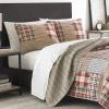 imageEddie Bauer  Twin Quilt Set Naturally Soft Cotton Bedding wa Lightweight Feel for AllYear Comfort Reversible wMatching Pillowcase 2 Piece Bed Set Moose PlaidPinstripePatchwork BlueHawthorne Brown