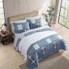 imageEddie Bauer  Twin Quilt Set Naturally Soft Cotton Bedding wa Lightweight Feel for AllYear Comfort Reversible wMatching Pillowcase 2 Piece Bed Set Moose PlaidPinstripePatchwork BlueHawthorne Blue