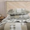 imageEddie Bauer  Twin Quilt Set Naturally Soft Cotton Bedding wa Lightweight Feel for AllYear Comfort Reversible wMatching Pillowcase 2 Piece Bed Set Moose PlaidPinstripePatchwork BlueFairview Sand