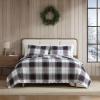 imageEddie Bauer  Twin Quilt Set Cotton Flannel Bedding with Matching Sham Rounded Corners Diamond Corner Stitch Dorm Essentials Mountain Moose GreyHoliday Plaid Flannel Red