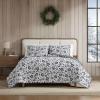 imageEddie Bauer  Twin Quilt Set Cotton Flannel Bedding with Matching Sham Rounded Corners Diamond Corner Stitch Dorm Essentials Mountain Moose GreyWoodblock Floral Black
