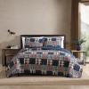 imageEddie Bauer  Twin Quilt Set Naturally Soft Cotton Bedding wa Lightweight Feel for AllYear Comfort Reversible wMatching Pillowcase 2 Piece Bed Set Moose PlaidPinstripePatchwork BlueMadrona Plaid NavyRed