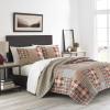 imageEddie Bauer  Twin Quilt Set Naturally Soft Cotton Bedding wa Lightweight Feel for AllYear Comfort Reversible wMatching Pillowcase 2 Piece Bed Set Moose PlaidPinstripePatchwork BlueHawthorne Brown