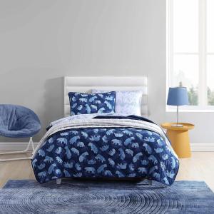 imageEddie Bauer  Twin Quilt Set Naturally Soft Cotton Bedding wa Lightweight Feel for AllYear Comfort Reversible wMatching Pillowcase 2 Piece Bed Set Moose PlaidPinstripePatchwork BlueCamp Camo Navy