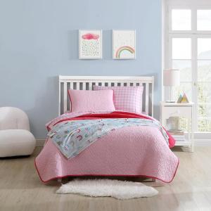 imageEddie Bauer  Twin Quilt Set Naturally Soft Cotton Bedding wa Lightweight Feel for AllYear Comfort Reversible wMatching Pillowcase 2 Piece Bed Set Moose PlaidPinstripePatchwork BlueGarden Pink