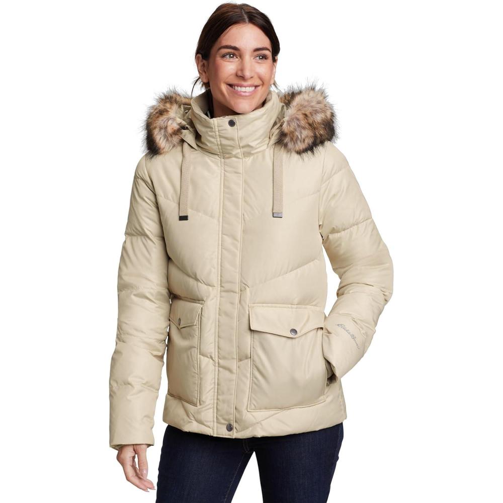 imageEddie Bauer Womens Lodge Cascadian Down HoodiePlusEcru