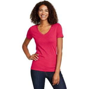 imageEddie Bauer Womens Favorite ShortSleeve VNeck TShirtMagenta