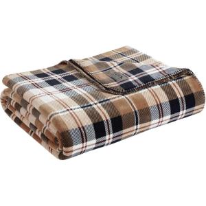 imageEddie Bauer  Twin Size Blanket UltraSoft Plush ampamp Reversible Plaid Bedding for Year Round Comfort Throw Blanket for Couch or Bed Trailhead Plaid BeigeTrailhead Plaid Beige