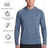 image:imageEddie Bauer Mens Hooded Long Sleeve Rash Guard Shirt  Sun Protection Lightweight Quick Dry Hoodie with Stretch Loose FitHeather  Tile Blue