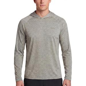 image:imageEddie Bauer Mens Hooded Long Sleeve Rash Guard Shirt  Sun Protection Lightweight Quick Dry Hoodie with Stretch Loose FitHeather  Mushroom