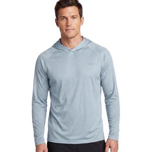 image:imageEddie Bauer Mens Hooded Long Sleeve Rash Guard Shirt  Sun Protection Lightweight Quick Dry Hoodie with Stretch Loose FitHoneycomb  Slate