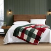 image:imageEddie Bauer  Oversized Throw Blanket 50x70 Reversible Plush Blanket for Couch or Bed Animal Print Room Decor Goose Sweater GreenMoutain Fall Plaid Green