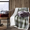 image:imageEddie Bauer  Oversized Throw Blanket 50x70 Reversible Plush Blanket for Couch or Bed Animal Print Room Decor Goose Sweater GreenNordic Plaid Green
