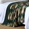 image:imageEddie Bauer  Oversized Throw Blanket 50x70 Reversible Plush Blanket for Couch or Bed Animal Print Room Decor Goose Sweater GreenStepped Pines Green