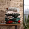image:imageEddie Bauer  Oversized Throw Blanket 60x70 Reversible Plush Blanket for Couch or Bed Plaid Room Decor Morning Dew GreyFlying Fish Trailhead Plaid Green