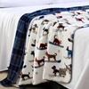 image:imageEddie Bauer  Oversized Throw Blanket 60x70 Reversible Plush Blanket for Couch or Bed Plaid Room Decor Morning Dew GreySki Patrol Ashland Plaid Blue