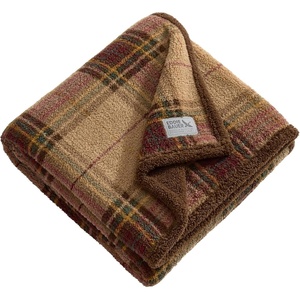 image:imageEddie Bauer  Oversized Throw Blanket 50x70 Reversible Plush Blanket for Couch or Bed Animal Print Room Decor Goose Sweater GreenHoliday Plaid Beige