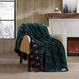 image:imageEddie Bauer  Oversized Throw Blanket 60x70 Reversible Plush Blanket for Couch or Bed Plaid Room Decor Morning Dew GreyCapitol Hill Plaid Green