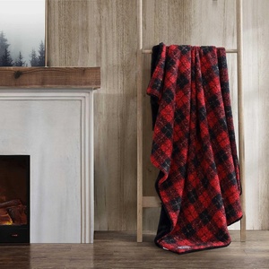 image:imageEddie Bauer  Oversized Throw Blanket 60x70 Reversible Plush Blanket for Couch or Bed Plaid Room Decor Morning Dew GreyCapitol Hill Plaid Red