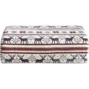 image:imageEddie Bauer  Oversized Throw Blanket 60x70 Reversible Plush Blanket for Couch or Bed Plaid Room Decor Morning Dew GreyDeerNorthern Snowflakes Beige