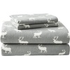 image:imageEddie Bauer  King Flannel Sheet Set Soft Brushed Cotton Bedding with Matching Pillowcases Fully Elastic Fitted Sheet Deep Pocket Bed Set Breathable AllSeason Comfort Rugged Plaid PurpleElk Grove Grey