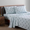image:imageEddie Bauer  King Flannel Sheet Set Soft Brushed Cotton Bedding with Matching Pillowcases Fully Elastic Fitted Sheet Deep Pocket Bed Set Breathable AllSeason Comfort Rugged Plaid PurpleDog Friends Blue