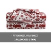 image:imageEddie Bauer  King Flannel Sheet Set Soft Brushed Cotton Bedding with Matching Pillowcases Fully Elastic Fitted Sheet Deep Pocket Bed Set Breathable AllSeason Comfort Rugged Plaid PurpleArcadia Red
