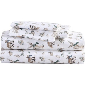 image:imageEddie Bauer  King Flannel Sheet Set Soft Brushed Cotton Bedding with Matching Pillowcases Fully Elastic Fitted Sheet Deep Pocket Bed Set Breathable AllSeason Comfort Rugged Plaid PurpleWoodland Friends