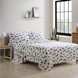 image:imageEddie Bauer  King Flannel Sheet Set Soft Brushed Cotton Bedding with Matching Pillowcases Fully Elastic Fitted Sheet Deep Pocket Bed Set Breathable AllSeason Comfort Rugged Plaid PurpleBear Family