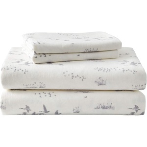 image:imageEddie Bauer  King Flannel Sheet Set Soft Brushed Cotton Bedding with Matching Pillowcases Fully Elastic Fitted Sheet Deep Pocket Bed Set Breathable AllSeason Comfort Rugged Plaid PurpleGeese Meadow