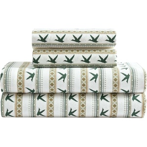 image:imageEddie Bauer  King Flannel Sheet Set Soft Brushed Cotton Bedding with Matching Pillowcases Fully Elastic Fitted Sheet Deep Pocket Bed Set Breathable AllSeason Comfort Rugged Plaid PurpleGoose Sweater Green