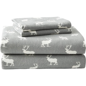 image:imageEddie Bauer  King Flannel Sheet Set Soft Brushed Cotton Bedding with Matching Pillowcases Fully Elastic Fitted Sheet Deep Pocket Bed Set Breathable AllSeason Comfort Rugged Plaid PurpleElk Grove Grey