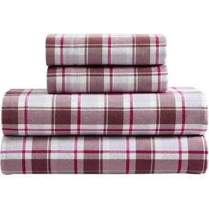 image:imageEddie Bauer  King Flannel Sheet Set Soft Brushed Cotton Bedding with Matching Pillowcases Fully Elastic Fitted Sheet Deep Pocket Bed Set Breathable AllSeason Comfort Rugged Plaid PurpleRugged Plaid Purple