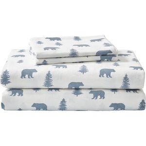 image:imageEddie Bauer  King Flannel Sheet Set Soft Brushed Cotton Bedding with Matching Pillowcases Fully Elastic Fitted Sheet Deep Pocket Bed Set Breathable AllSeason Comfort Rugged Plaid PurpleBears  Trees