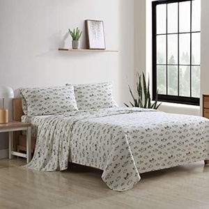 image:imageEddie Bauer  King Flannel Sheet Set Soft Brushed Cotton Bedding with Matching Pillowcases Fully Elastic Fitted Sheet Deep Pocket Bed Set Breathable AllSeason Comfort Rugged Plaid PurpleSchool of Fish