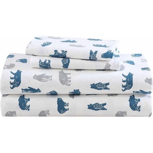 image:imageEddie Bauer  King Flannel Sheet Set Soft Brushed Cotton Bedding with Matching Pillowcases Fully Elastic Fitted Sheet Deep Pocket Bed Set Breathable AllSeason Comfort Rugged Plaid PurpleBear Mountain Grey