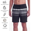 image:imageEddie Bauer Mens UPF 50 7 Volley Swim Trunks with Comfort Short Liner Quick Dry Fabric with Elastic Waist and DrawcordWashed Stripes  Rich Black