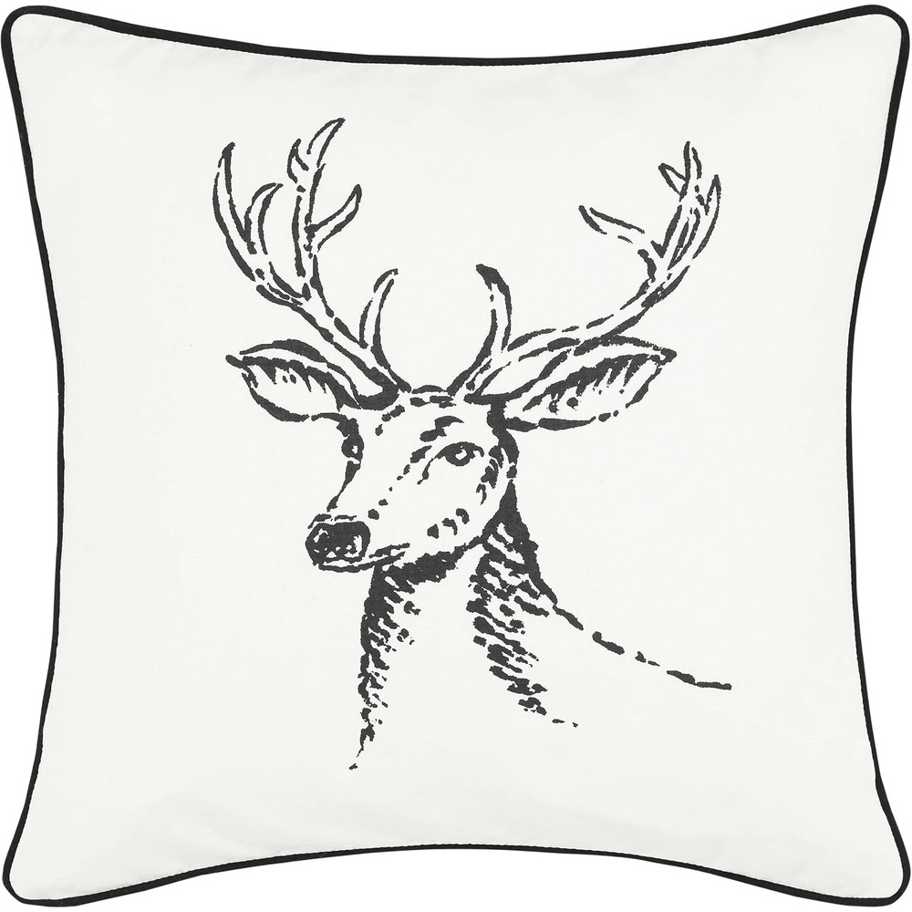 image:imageEddie Bauer  Throw Pillow Soft Decorative Pillow for Bed or Couch Christmas Decorations 20 x 20 Holiday Truck TreeWinter Morning Stag