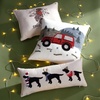 image:imageEddie Bauer  Throw Pillow Soft Decorative Pillow for Bed or Couch Christmas Decorations 20 x 20 Holiday Truck TreeBuddy Holiday Beige