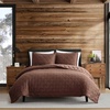 image:imageEddie Bauer  Twin Quilt Set with Matching Sham Soft amp Reversible Bedding for Year Round Comfort Hendrick Solid BrownBrown