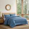 image:imageEddie Bauer  TwinTwin XL Comforter Set with Matching ShamConnor Solid Channel Stitch Blue
