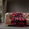 image:imageEddie Bauer  Faux Fur Throw Blanket 50 x 60 for Couch or BedCabin Plaid Red