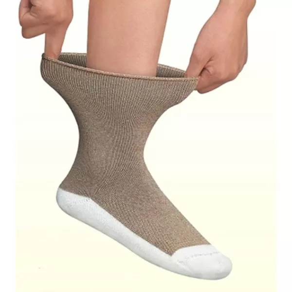 Orthofeet Extra Roomy Non-Binding Non-Constrictive Circulation Seam Free Socks, 3 Pack