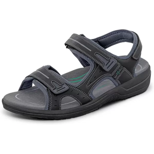 Orthofeet Men's Orthopedic Leather Gemini Adjustable Sandals