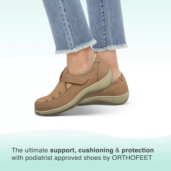 Orthofeet Innovative Plantar Fasciitis Shoes for Women - Ideal for Heel Pain Relief. Therapeutic Walking Shoes with Arch Support, Arch Booster, Cushioning Ergonomic Sole &amp; Extended Widths - Serene