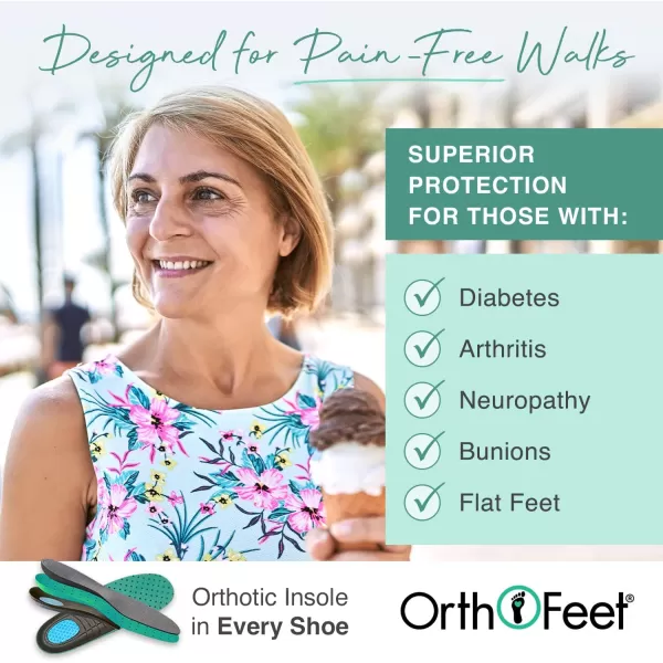 Orthofeet Innovative Plantar Fasciitis Shoes for Women - Ideal for Heel Pain Relief. Therapeutic Walking Shoes with Arch Support, Arch Booster, Cushioning Ergonomic Sole &amp; Extended Widths - Serene