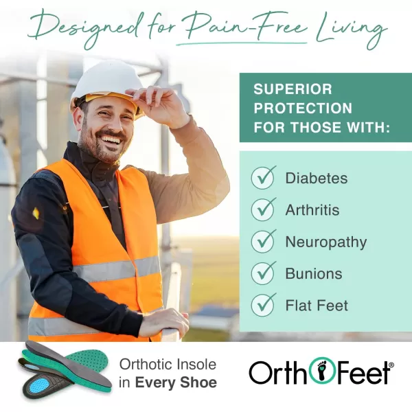 Orthofeet Men's Orthopedic Comp-Toe Cobalt Work Shoes